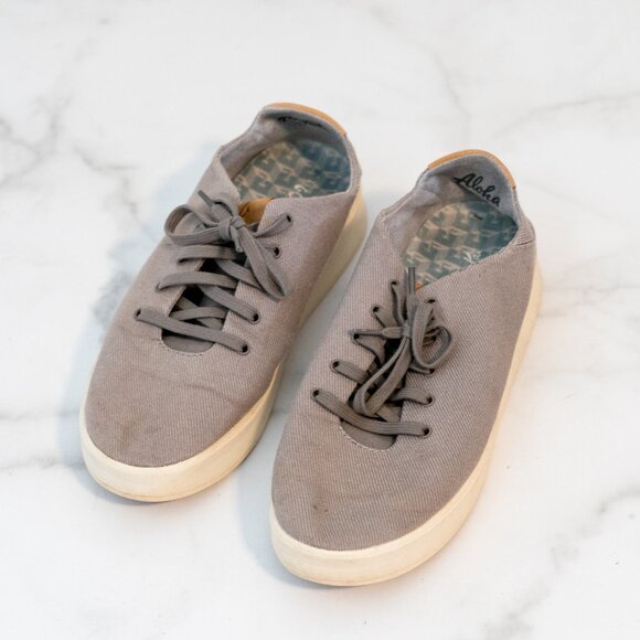 Olukai Shoes - Olukai Ki'ihele Li Gray Lace Up Canvas Sneakers Shoes Women’s Size 7